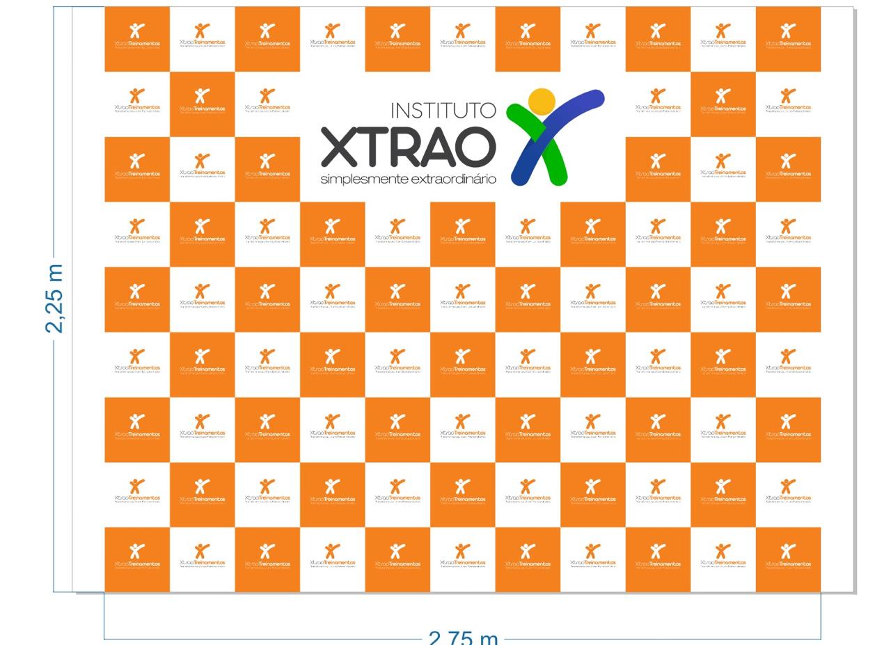 Projeto de painel com marcas do Instituto e XTRAO Treinamentos